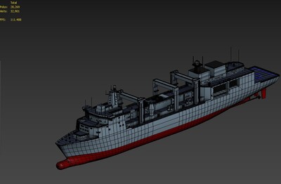 901补给舰模型-军舰模型库-3ds Max(.max)模型下载-cg模型网