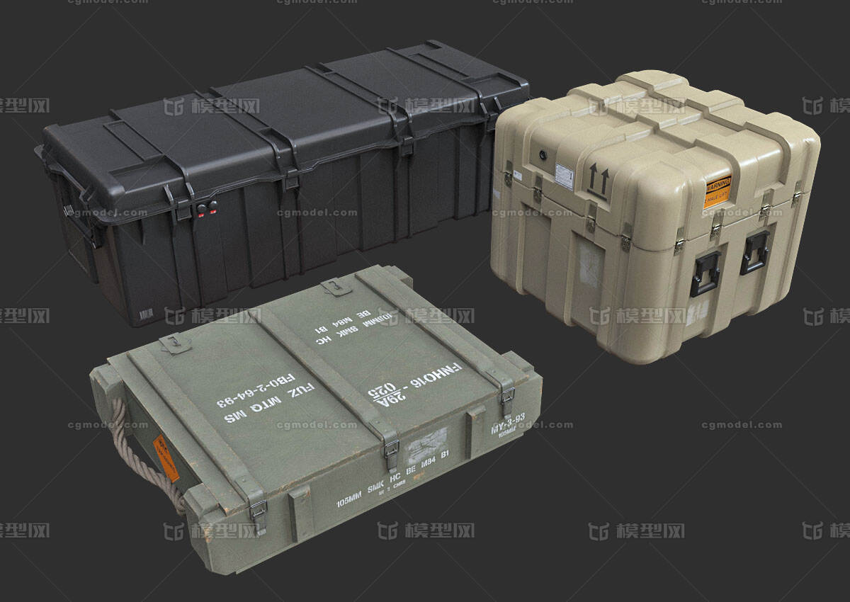 军用武器箱 弹药箱模型-场景部件模型库-FBX(.fbx)模型下载-cg模型网