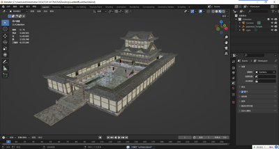 古代场景 日式建筑 大院 富 古代豪宅 3D模型模型-历史建筑模型库-3ds Max(.max)模型下载-cg模型网