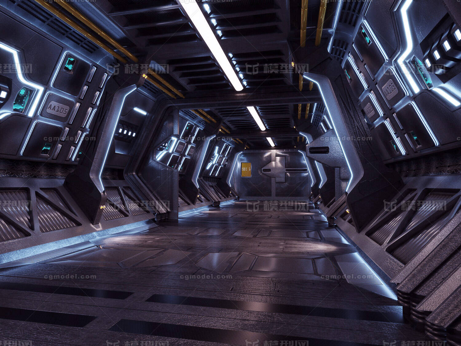 科幻走廊场景模型-科幻场景模型库-3ds Max(.max)模型下载-cg模型网