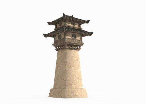 亚洲古代建筑瞭望台防御塔模型-历史建筑模型库-3ds Max(.max)模型下载-cg模型网