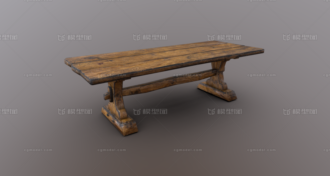 中世纪桌子 老旧的桌子模型-桌椅模型库-FBX(.fbx)模型下载-cg模型网