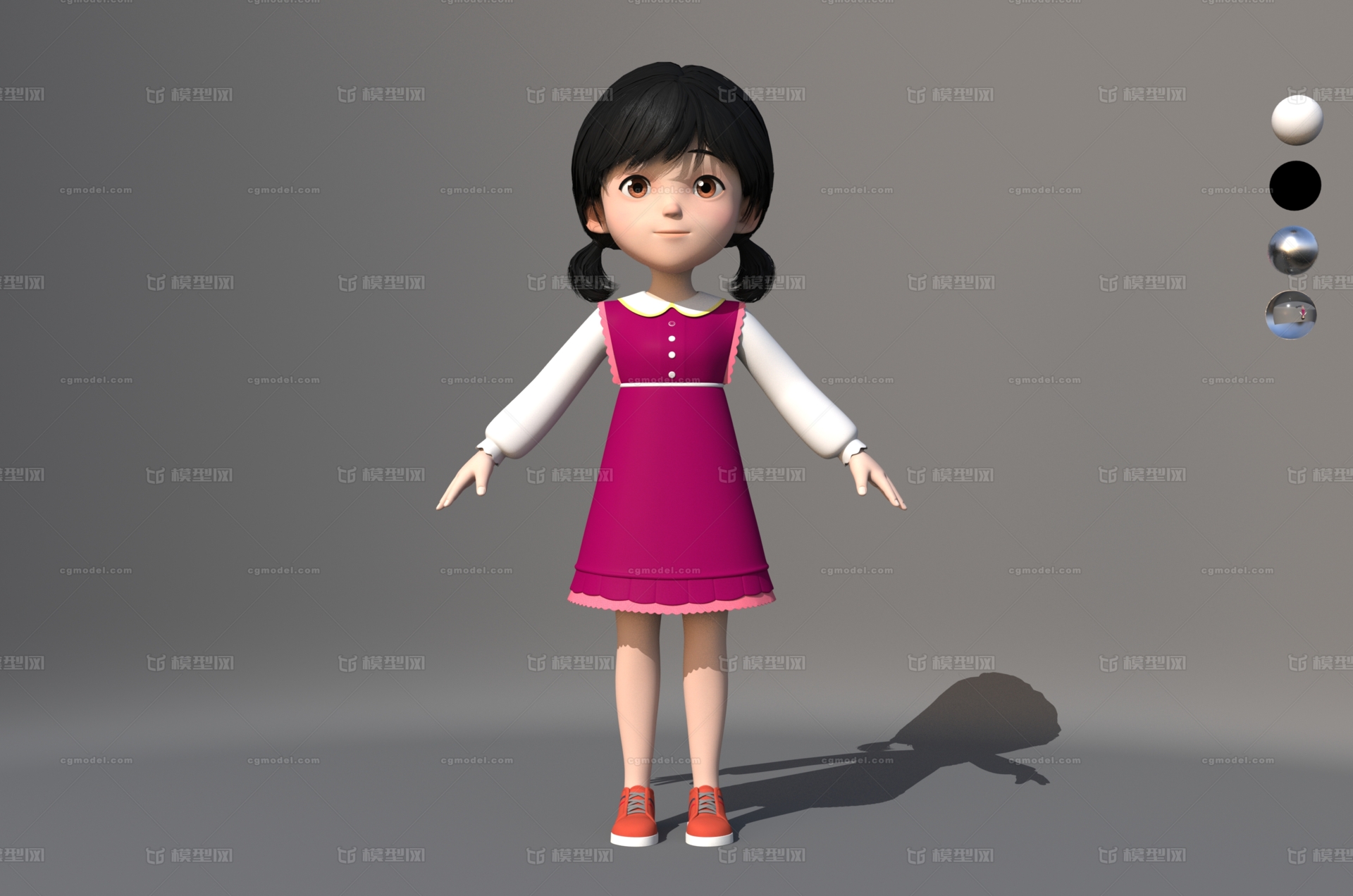 卡通女孩 女人模型-孩子-女模型库-Maya(.ma/.mb)模型下载-cg模型网