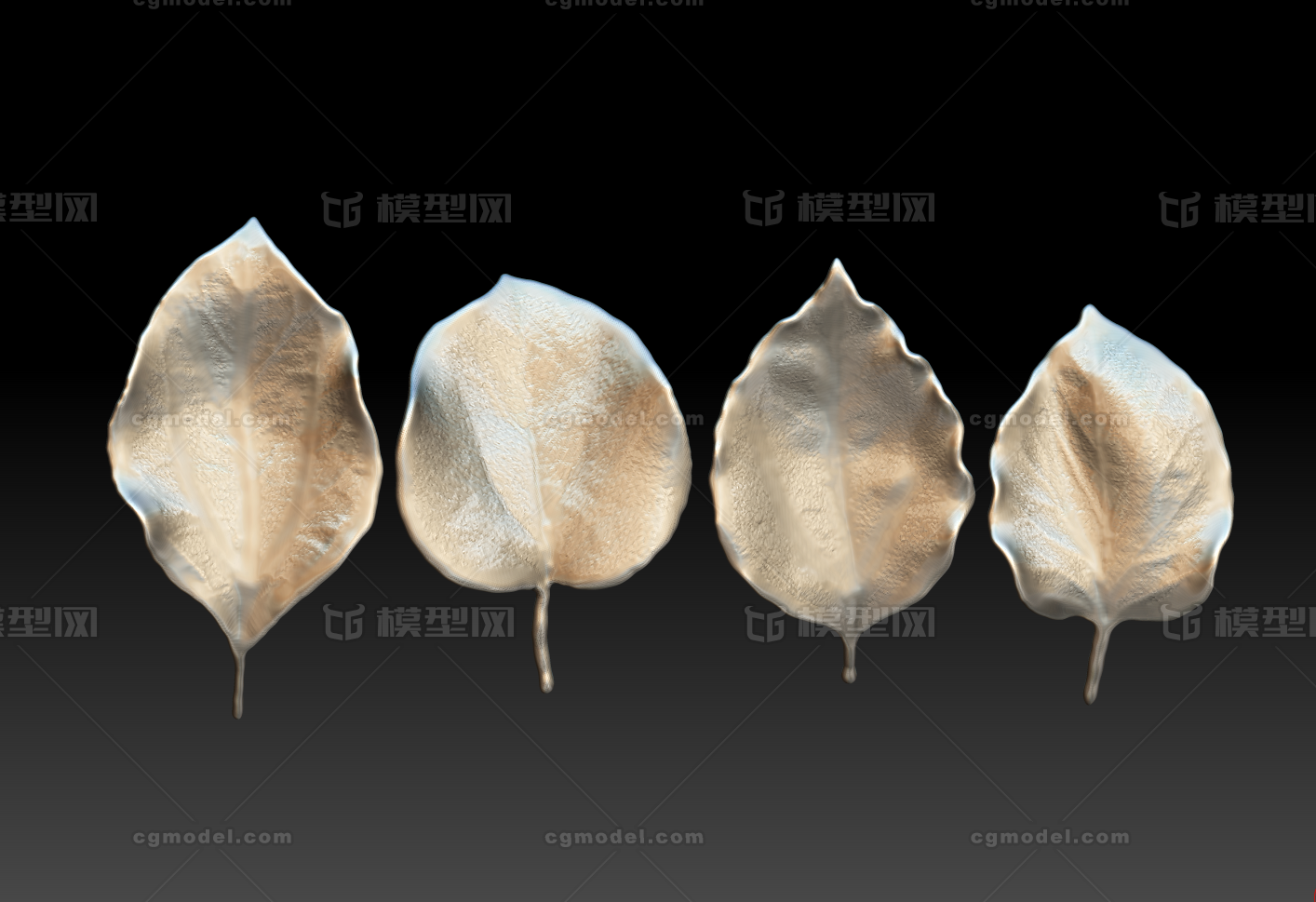 四款3D打印树叶文件STL 树叶雕塑3D图模型-树木模型库-Zbrush(.ztl/.zbp)模型下载-cg模型网