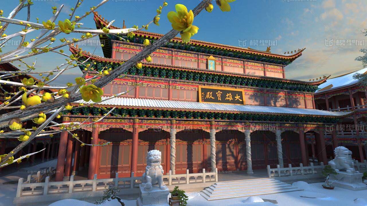 寺庙 古寺模型-现代场景模型库-3ds Max(.max)模型下载-cg模型网