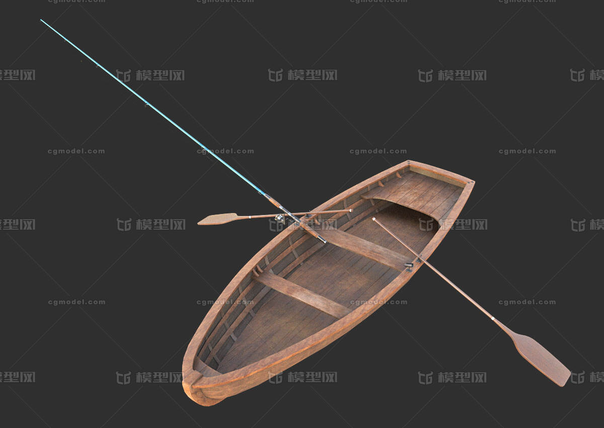 钓鱼船 木船模型-古代船/仿古船模型库-FBX(.fbx)模型下载-cg模型网