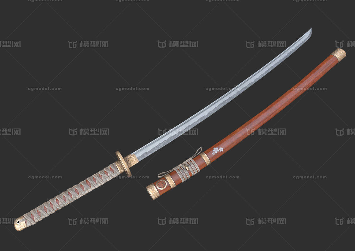 武士刀 日本刀模型-冷兵器模型库-FBX(.fbx)模型下载-cg模型网