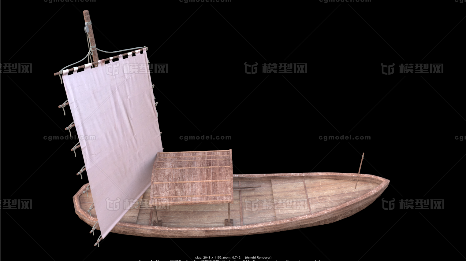 古代船 古代小船模型-古代船/仿古船模型库-Maya(.ma/.mb)模型下载-cg模型网