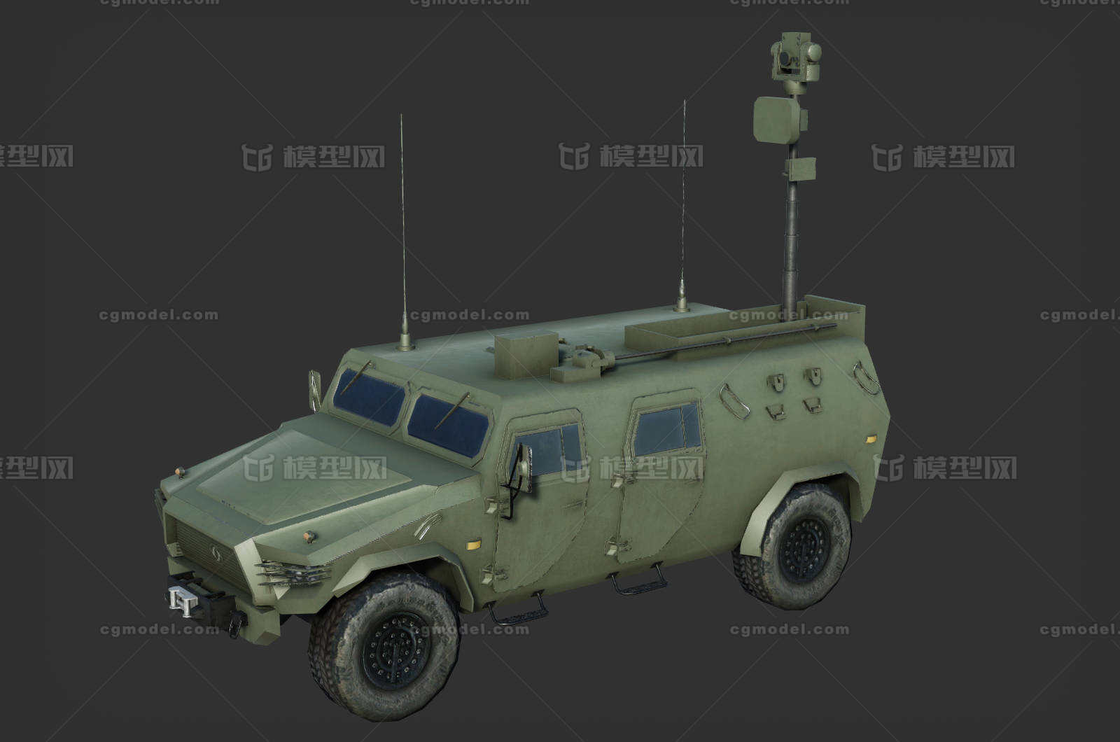 猛士侦察车 装甲车模型-工程车模型库-3ds Max(.max)模型下载-cg模型网