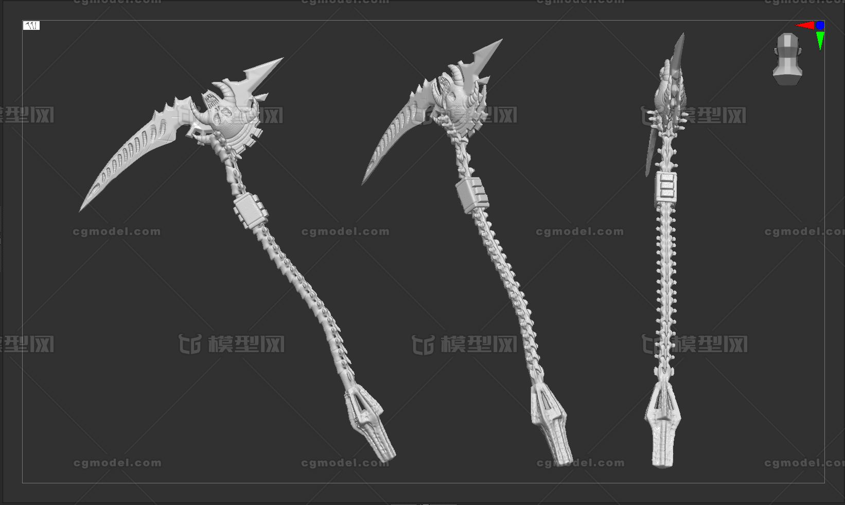 死神武器 死神镰刀模型-冷兵器模型库-Zbrush(.ztl/.zbp)模型下载-cg模型网