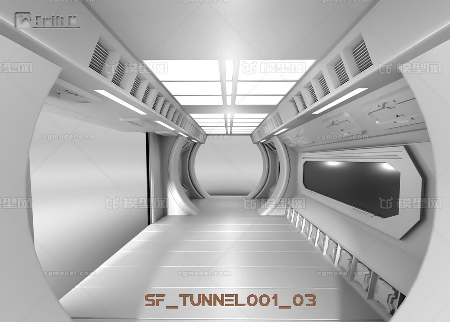 科幻隧道-SF Tunnel001模型-科幻场景模型库-Maya(.ma/.mb)模型下载-cg模型网