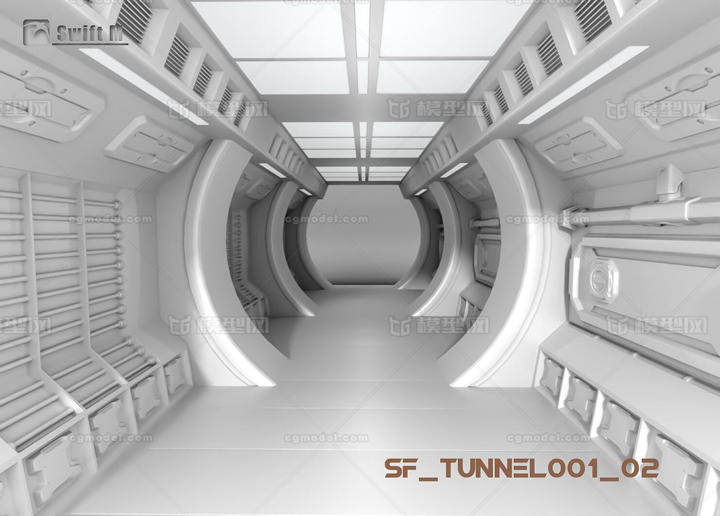 科幻隧道-SF Tunnel001模型-科幻场景模型库-Maya(.ma/.mb)模型下载-cg模型网