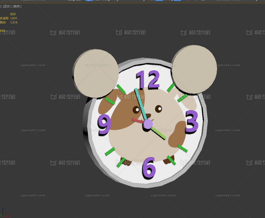 时钟动画 钟表动画模型-生活电器模型库-3ds Max(.max)模型下载-cg模型网