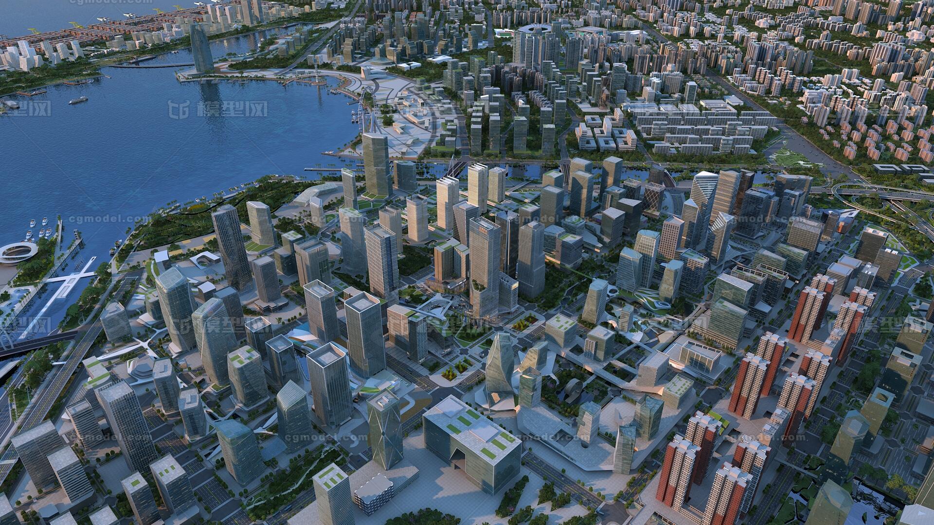 深圳 前海湾模型-现代场景模型库-3ds Max(.max)模型下载-cg模型网