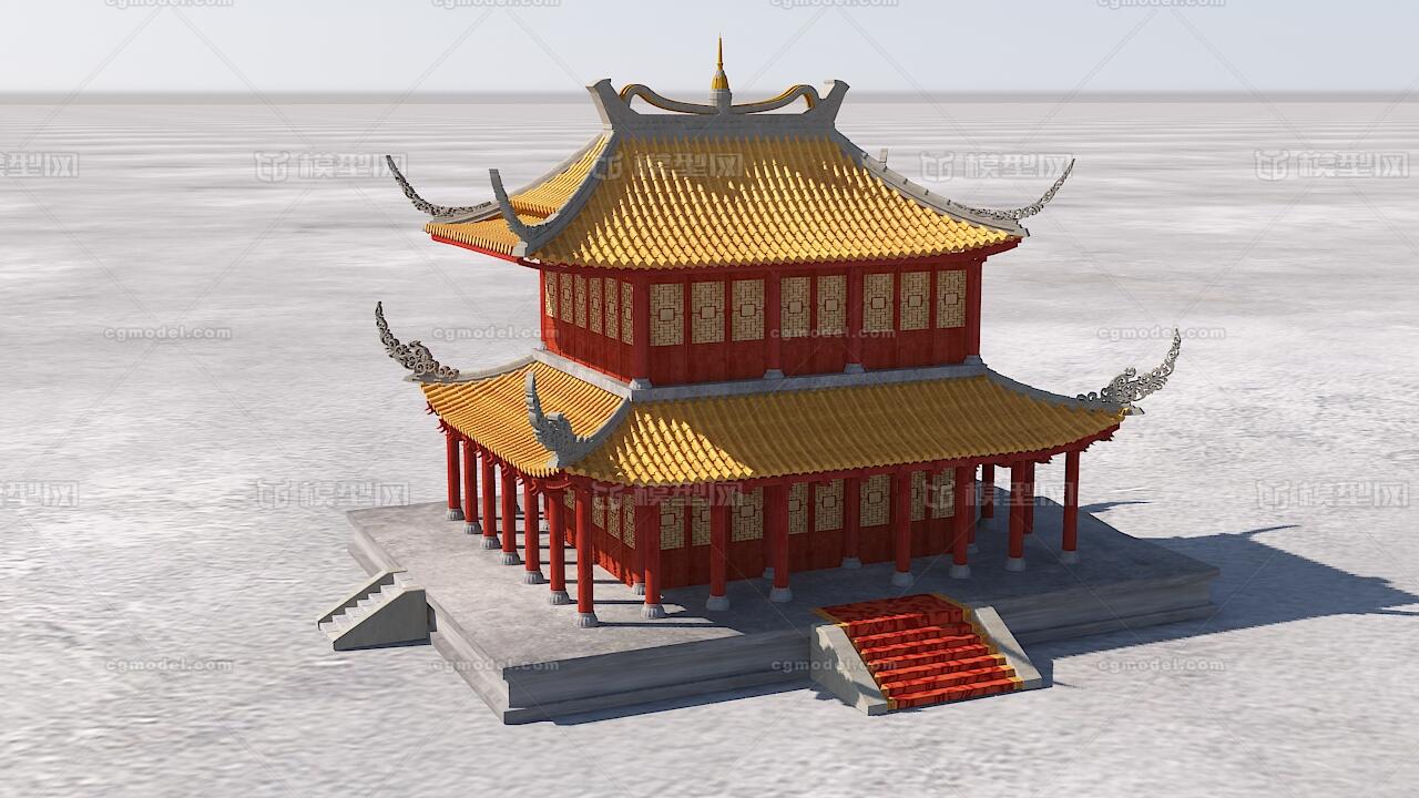 古建筑 建筑古代建筑模型-场景部件模型库-3ds Max(.max)模型下载-cg模型网
