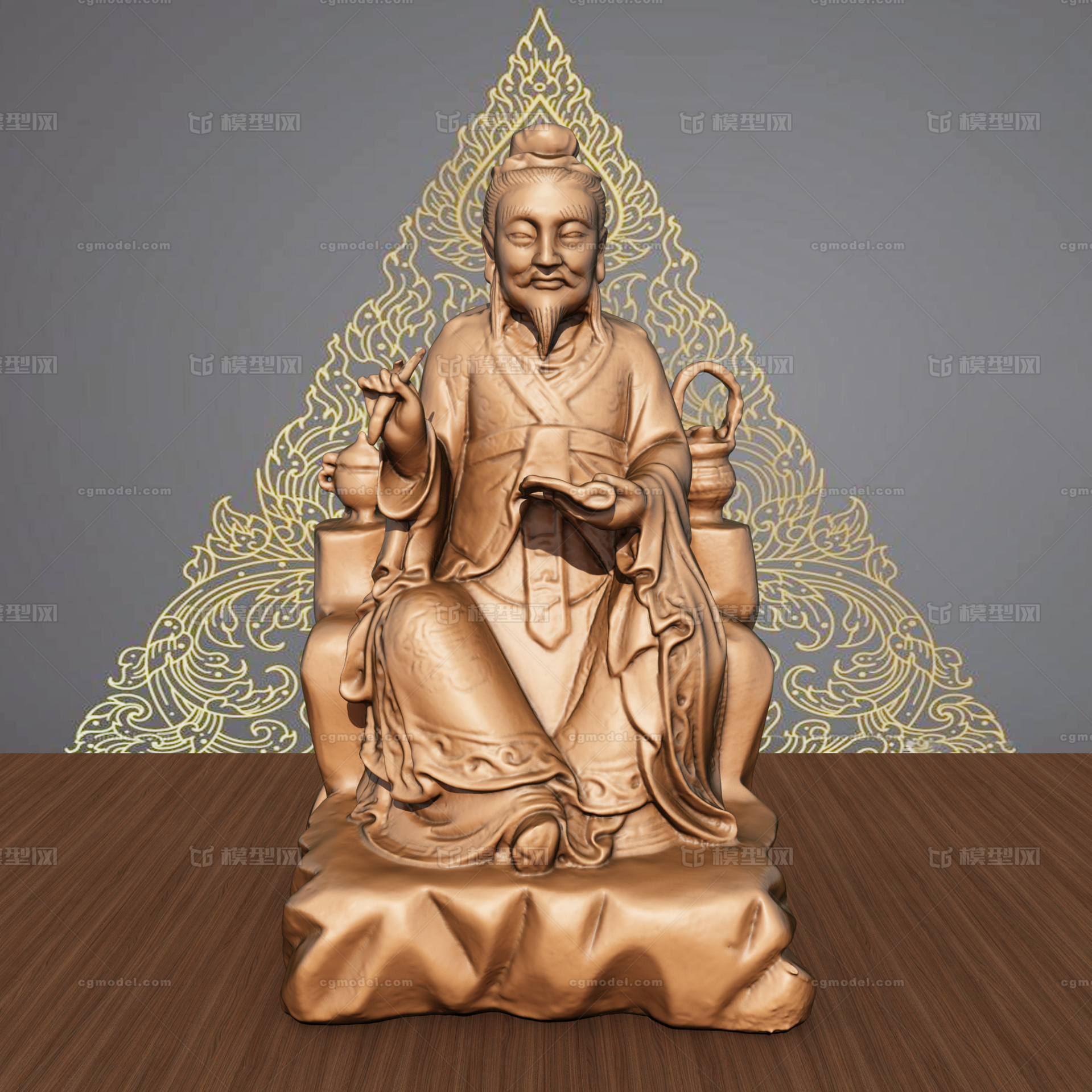 药王孙思邈 雕塑模型-历史人物模型库-3ds Max(.max)模型下载-cg模型网