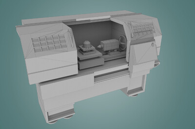 低模数控机床 有材质贴图模型-工业设备模型库-Maya(.ma/.mb)模型下载-cg模型网