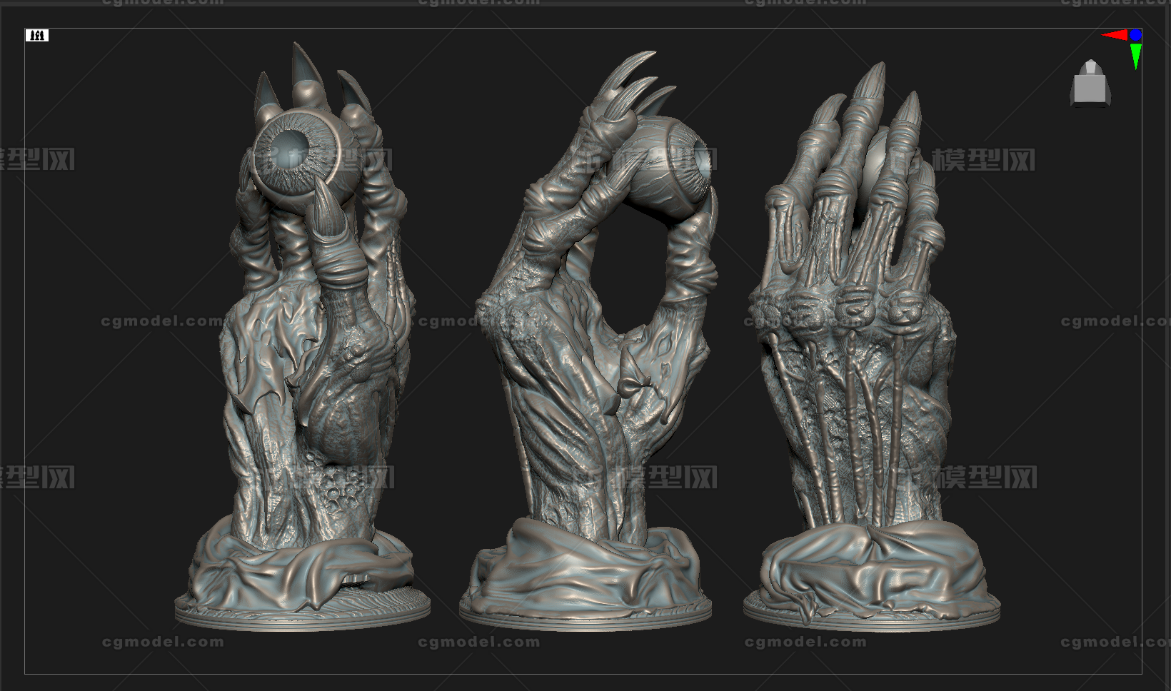恶魔之手 克苏鲁之眼模型-人体器官/组织模型库-Zbrush(.ztl/.zbp)模型下载-cg模型网