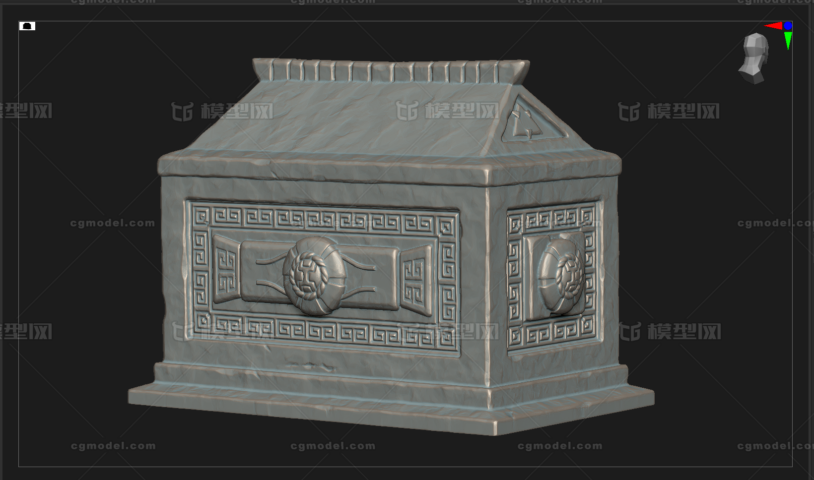 宝箱 石头宝箱模型-场景部件模型库-Zbrush(.ztl/.zbp)模型下载-cg模型网