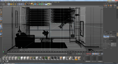 OC工程 室内场景工程渲染简约客厅场景模型-广告场景模型库-Cinema 4D(.c4d)模型下载-cg模型网