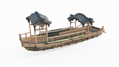 古代木船运输船游船模型-古代船/仿古船模型库-3ds Max(.max)模型下载-cg模型网