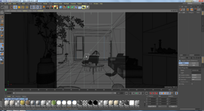 OC工程-室内场景工程 客厅模型-客厅模型库-Cinema 4D(.c4d)模型下载-cg模型网
