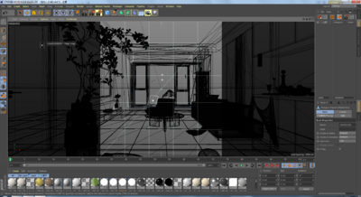 OC工程-室内场景工程 客厅模型-客厅模型库-Cinema 4D(.c4d)模型下载-cg模型网