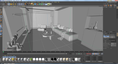 OC工程-室内场景工程 客厅模型-客厅模型库-Cinema 4D(.c4d)模型下载-cg模型网
