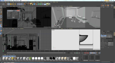 OC工程-室内场景工程 客厅模型-客厅模型库-Cinema 4D(.c4d)模型下载-cg模型网