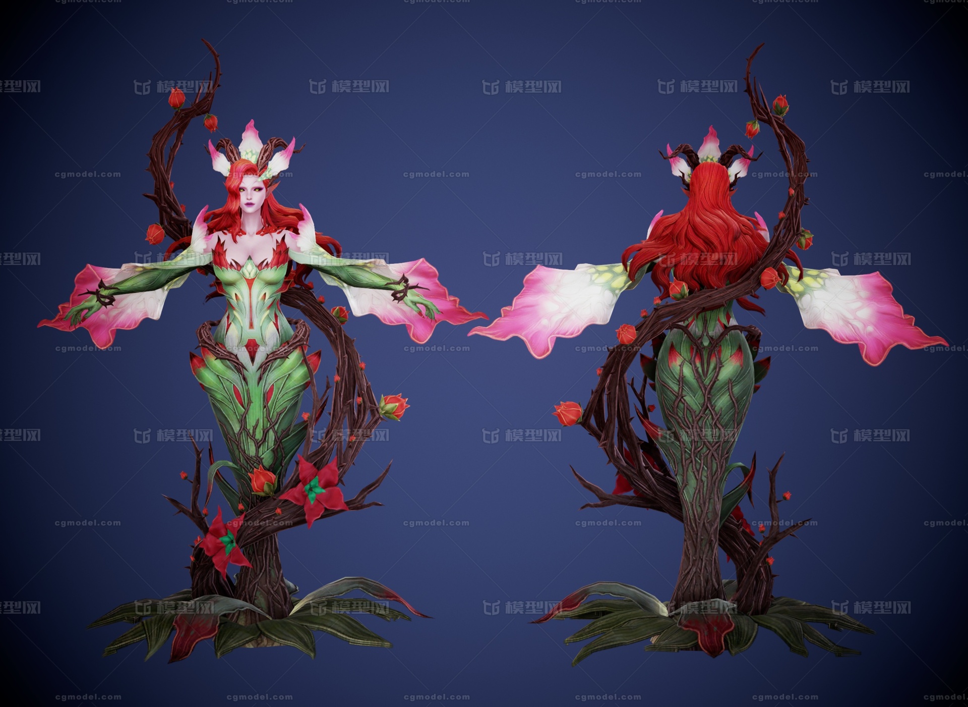 次世代花妖树精灵 植物系怪物boss模型-异形怪物模型库-3ds Max(.max)模型下载-cg模型网