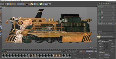 【载具04】赛博朋克火车 蒸汽火车头模型-火车/轨道车模型库-3ds Max(.max)模型下载-cg模型网