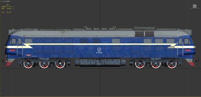 东风8型内燃机车(DF8 0001)模型-火车/轨道车模型库-3ds Max(.max)模型下载-cg模型网