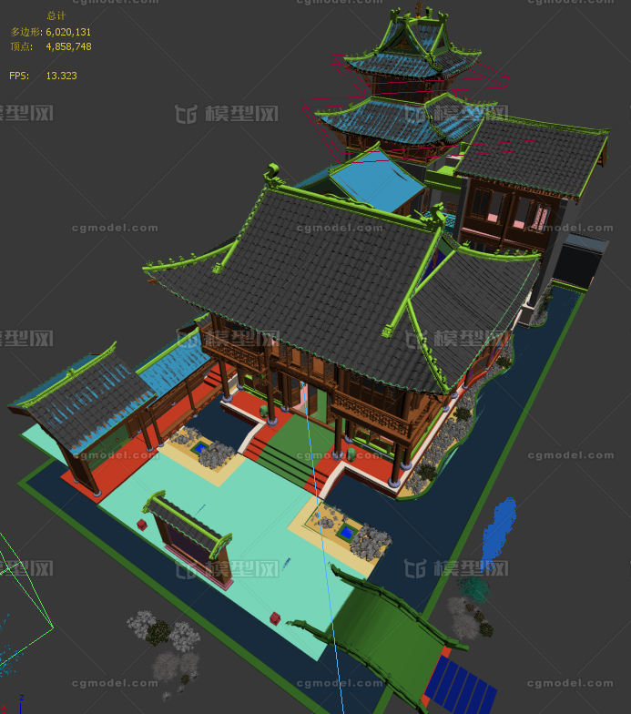 古建筑 四合院模型-古代场景模型库-3ds Max(.max)模型下载-cg模型网