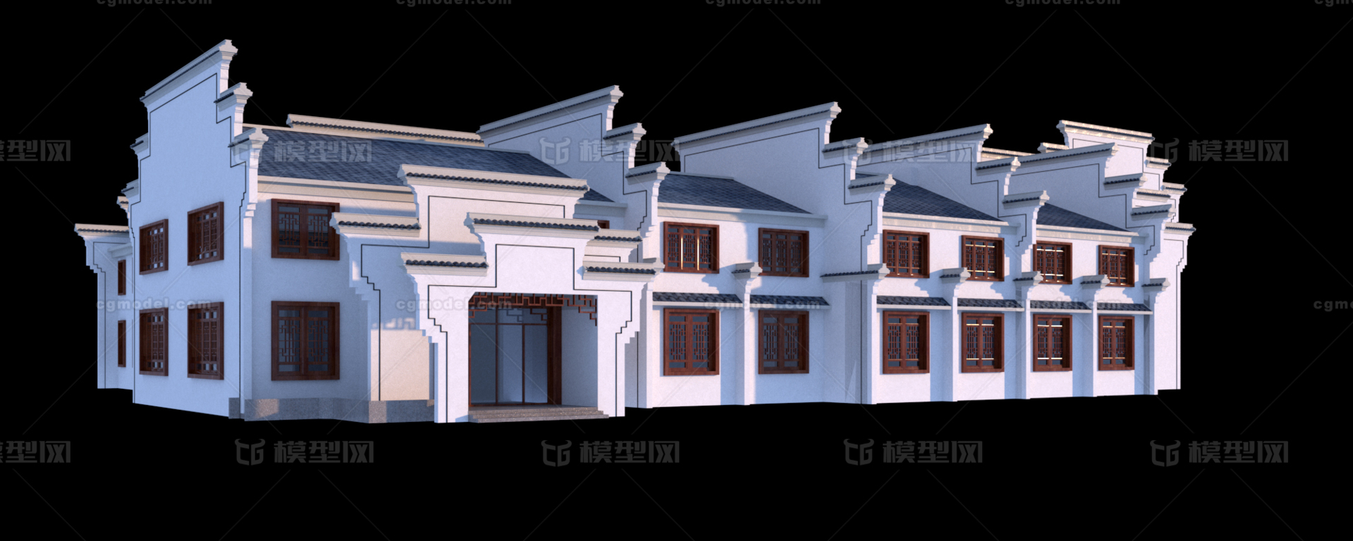 古建 封火墙模型-历史建筑模型库-3ds Max(.max)模型下载-cg模型网