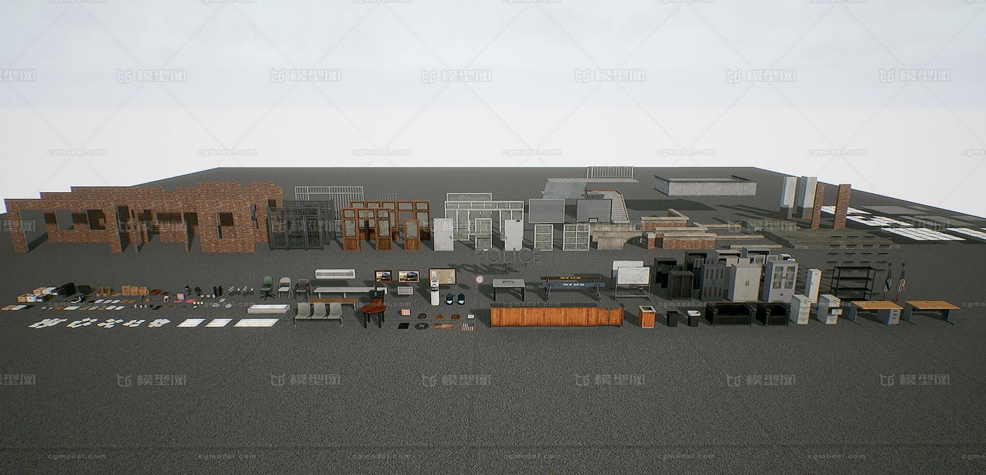 UE4/UE5文件 资料模型-场景部件模型库-FBX(.fbx)模型下载-cg模型网