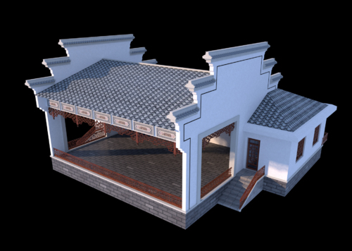 古建 封火墙模型-历史建筑模型库-3ds Max(.max)模型下载-cg模型网