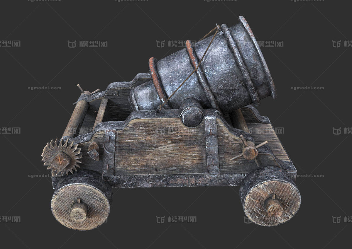 重型火炮 古代大炮模型-火炮器械模型库-FBX(.fbx)模型下载-cg模型网