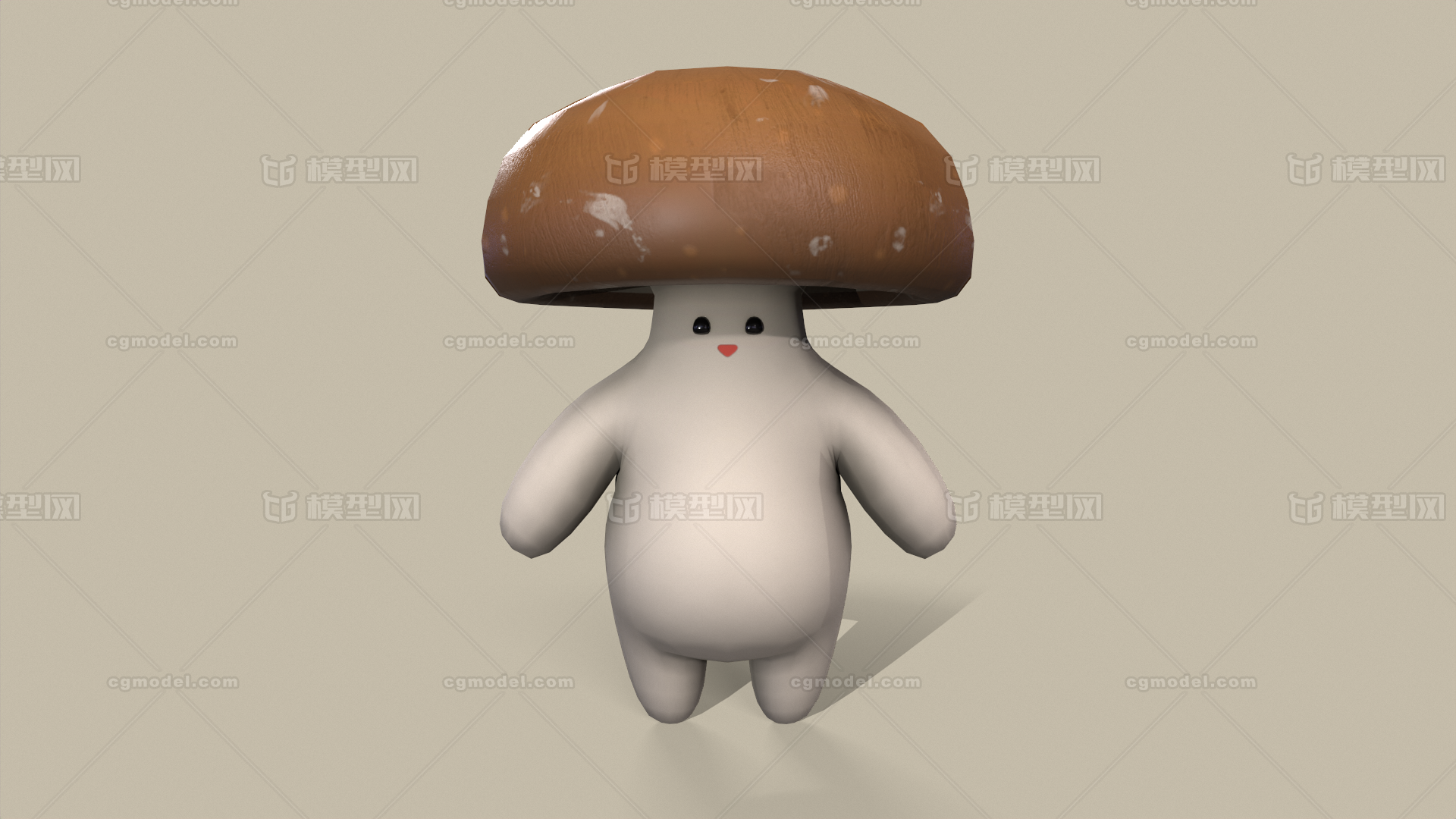 可爱的蘑菇 蘑菇人模型-真菌模型库-3ds Max(.max)模型下载-cg模型网