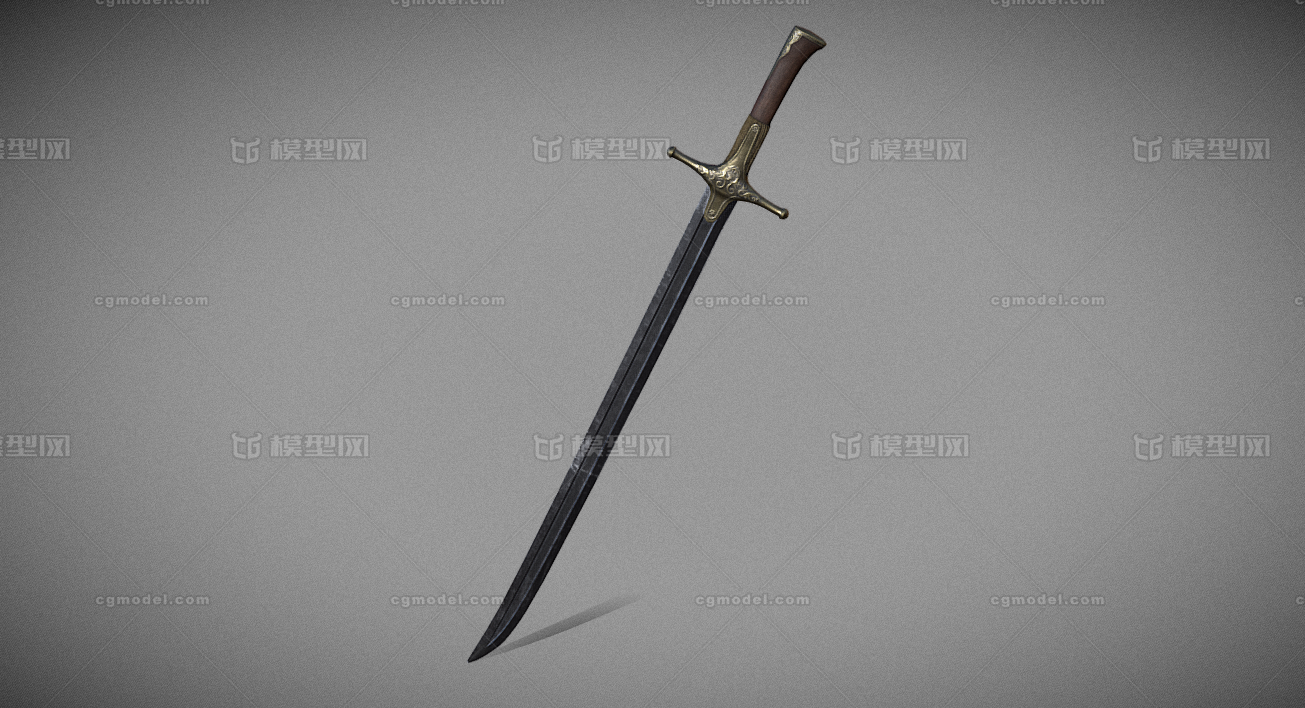 刀 中世纪武器模型-冷兵器模型库-Collada(.dae)模型下载-cg模型网