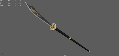 青龙偃月刀 关公刀模型-冷兵器模型库-FBX(.fbx)模型下载-cg模型网