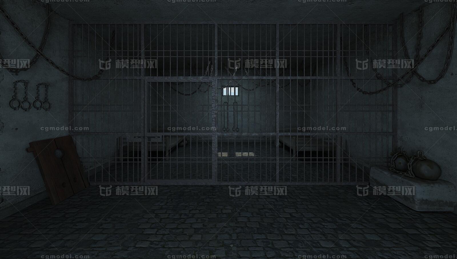 渣滓洞监狱 古代监狱模型-现代场景模型库-3ds Max(.max)模型下载-cg模型网
