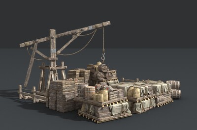 写实 古代码头场景部件模型-场景部件模型库-3ds Max(.max)模型下载-cg模型网