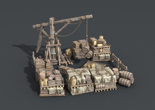 写实 古代码头场景部件模型-场景部件模型库-3ds Max(.max)模型下载-cg模型网