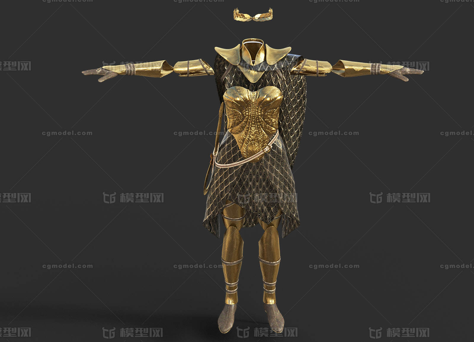 女武神套装 女性盔甲模型-防具模型库-FBX(.fbx)模型下载-cg模型网