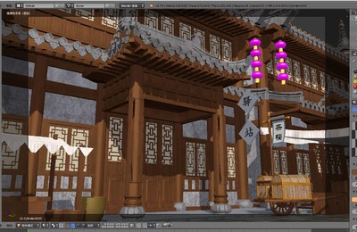 中式建筑 古建模型-古代场景模型库-Blender(.blend)模型下载-cg模型网