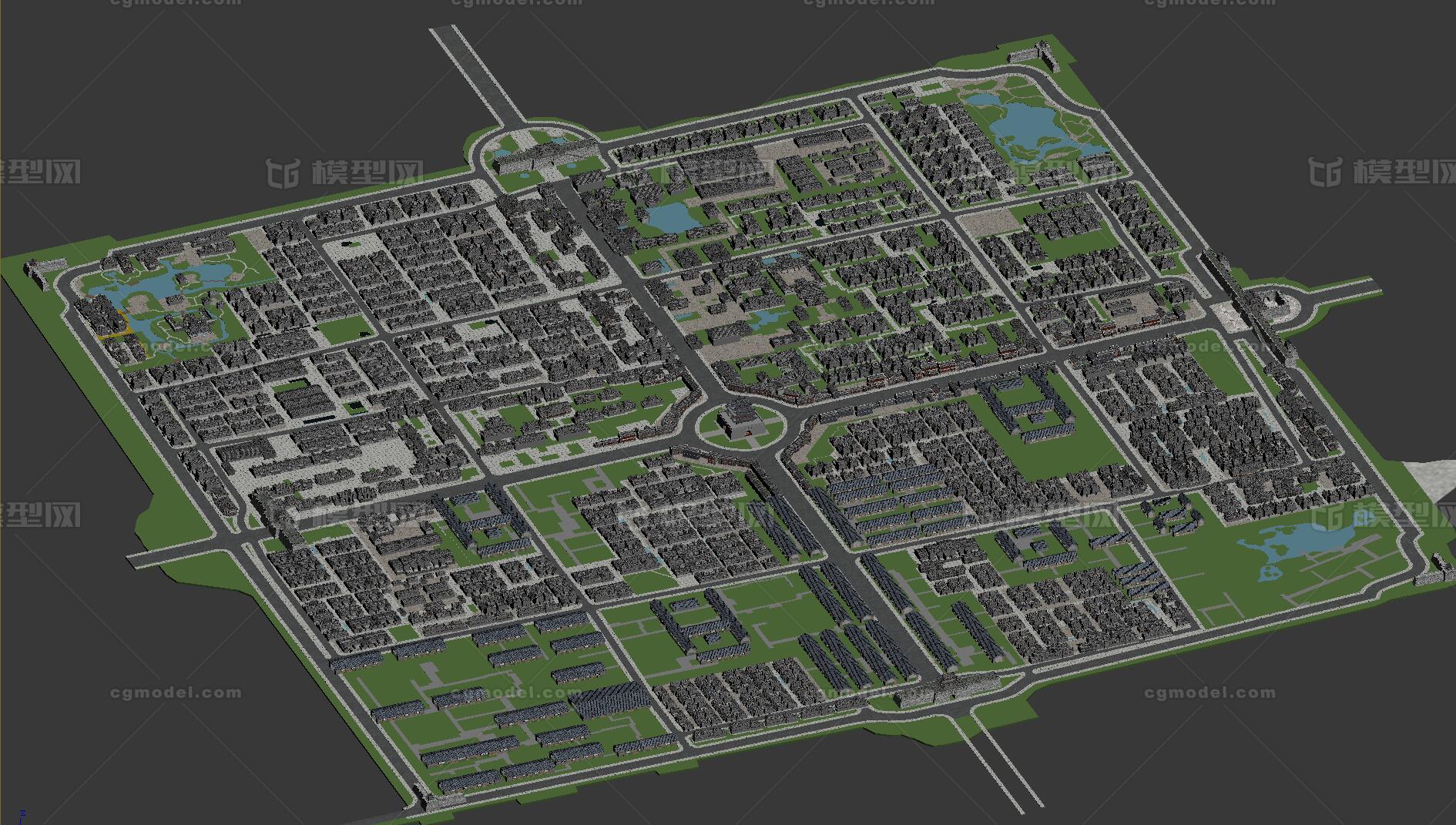聊城 古建 山东 实景建筑模型-商业办公模型库-3ds Max(.max)模型下载-cg模型网