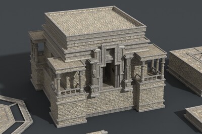 卡通 古代建筑模型-场景部件模型库-FBX(.fbx)模型下载-cg模型网