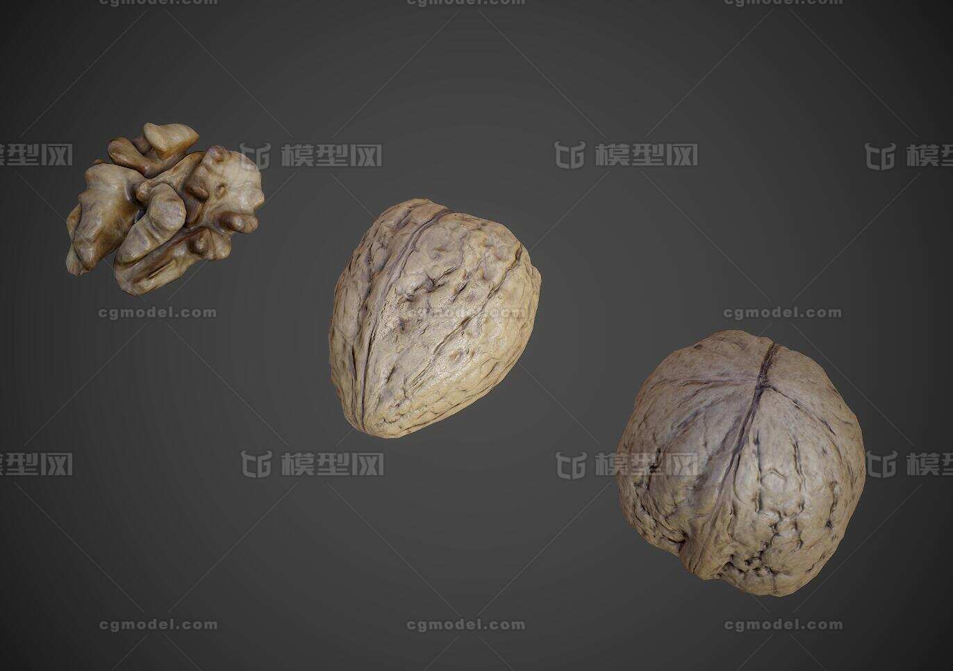 次世代 核桃模型-休闲零食模型库-FBX(.fbx)模型下载-cg模型网