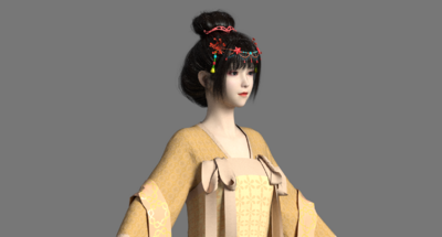 PBR美女 古代长裙美人模型-女人模型库-FBX(.fbx)模型下载-cg模型网