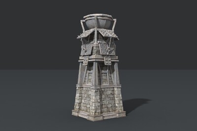 卡通 哨塔模型-场景部件模型库-FBX(.fbx)模型下载-cg模型网
